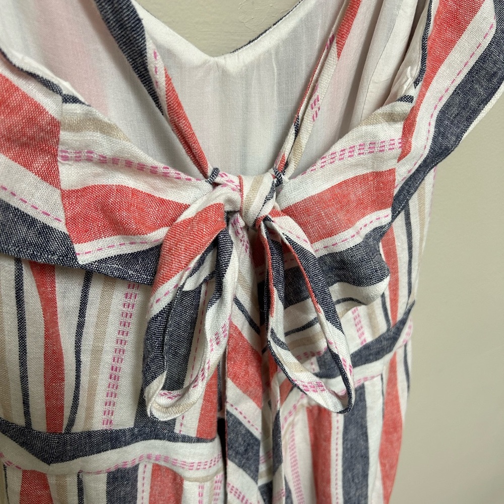 Parker Angie Striped Linen Wide-Leg Jumpsuit - Picture 6 of 8